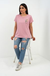 تیشرت جیب پر گل - تصویر 3