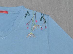 خرید تیشرت نخی گلدوزی یقه هفت | ریواکا