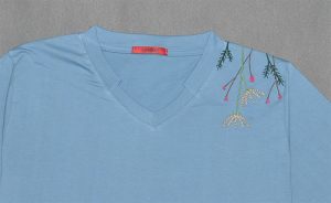 خرید تیشرت نخی گلدوزی یقه هفت | ریواکا