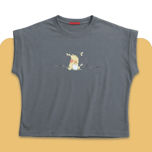 تیشرت زنانه پنبه ای آستین پاکتی