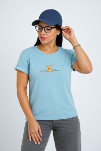 تن پوش تیشرت زنانه پنبه ای آستین پاکتی