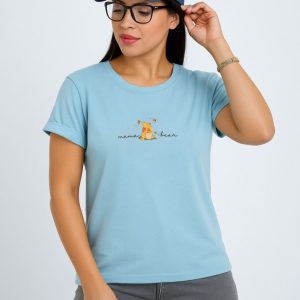 تن پوش تیشرت زنانه پنبه ای آستین پاکتی