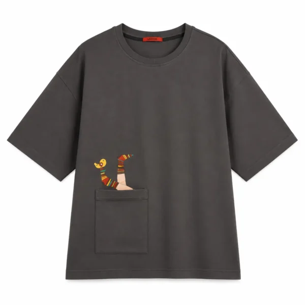 printed-boxy-8848 تیشرت باکسی چاپی تک جیب - تصویر 1