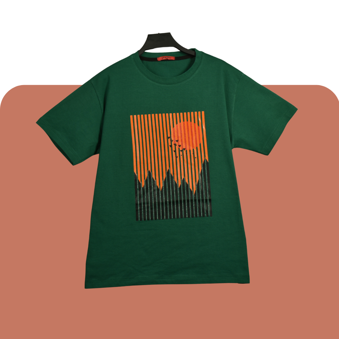 sunset-print-crewneck تیشرت یقه گرد چاپ غروب آفتاب