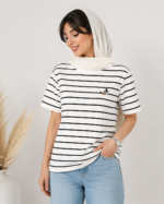 تیشرت دخترانه راه راه 8868 - تصویر 2