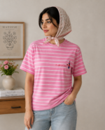 تیشرت دخترانه راه راه 8867 - تصویر 2