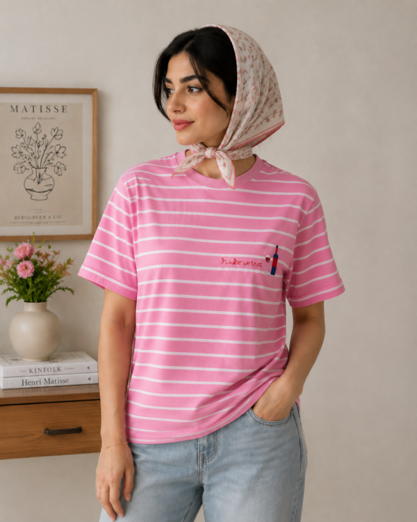 تیشرت دخترانه راه راه 8867 - تصویر 2