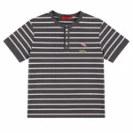 تیشرت باکسی سه دکمه راه راه 8876 - تصویر 5
