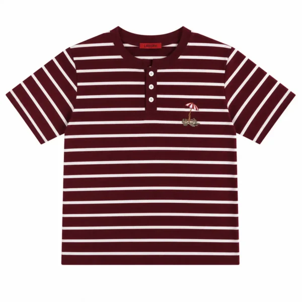 striped-boxy-three-button-tshirt-88766 تیشرت باکسی سه دکمه راه راه 8876