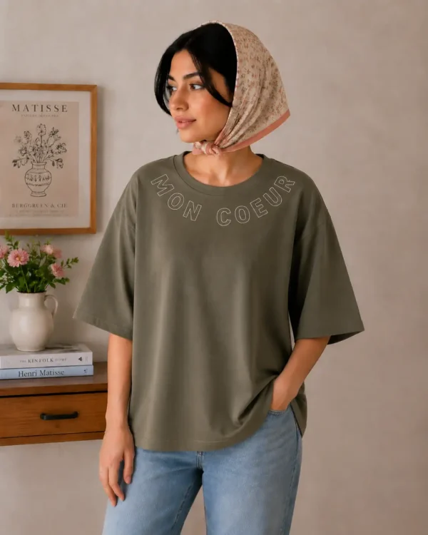 تیشرت گلدوزی mon coeur 8841 - تصویر 2