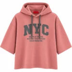 هودی زنانه دو نخ باکسی طرح NYC 8918 - تصویر 6