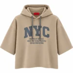 هودی زنانه دو نخ باکسی طرح NYC 8918 - تصویر 5
