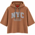 هودی زنانه دو نخ باکسی طرح NYC 8918 - تصویر 4