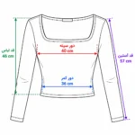کراپ زنانه یقه خشتی نخ پنبه 8781 - تصویر 3